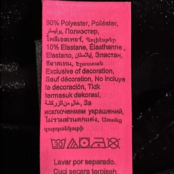 La Senza Black Velour Long Sleeve Open Back Bodysuit Size S NWT - Picture 11 of 11